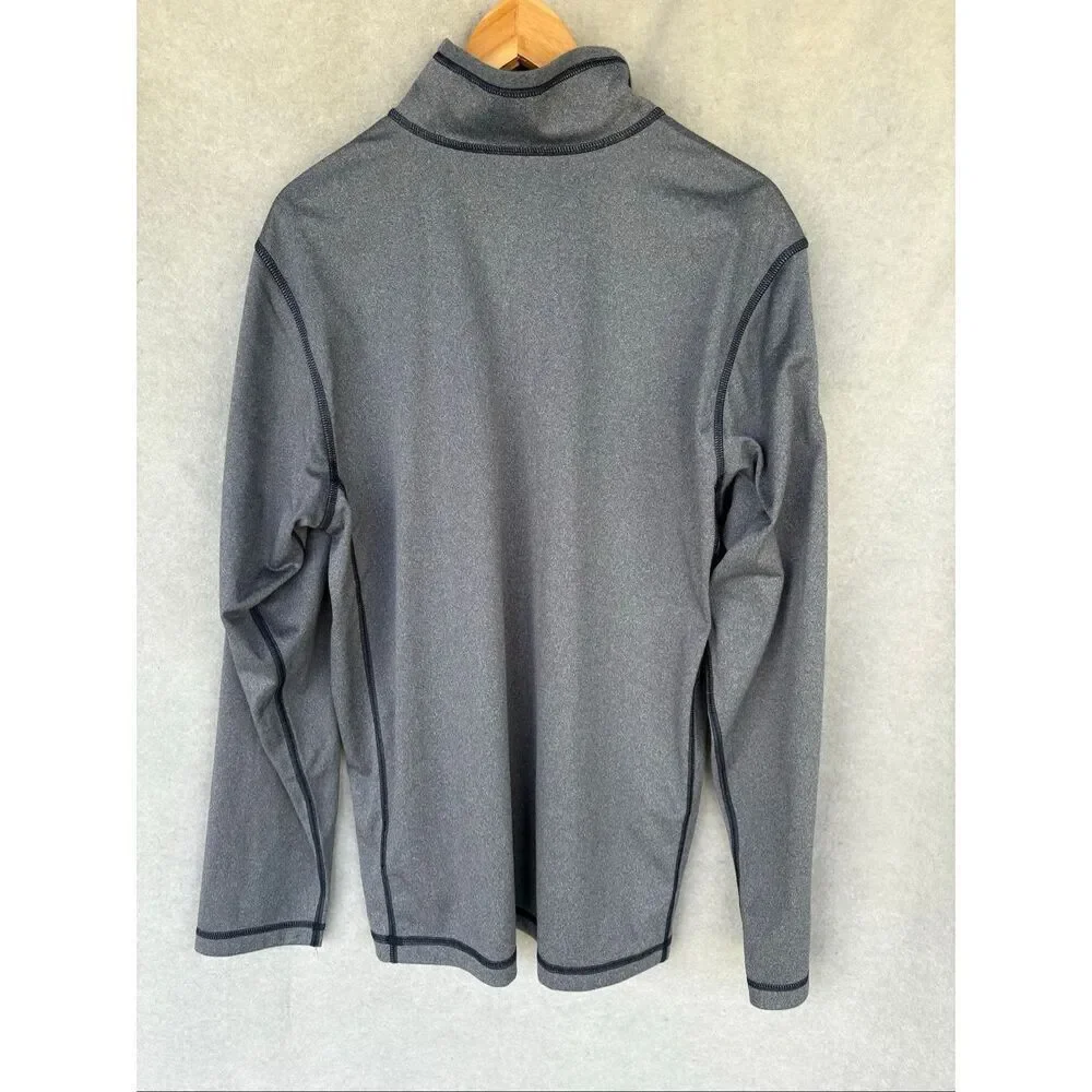 The North Face 1/4Zip Pullover Men L Gray Fleece Performance Jacket Logo Outdoor